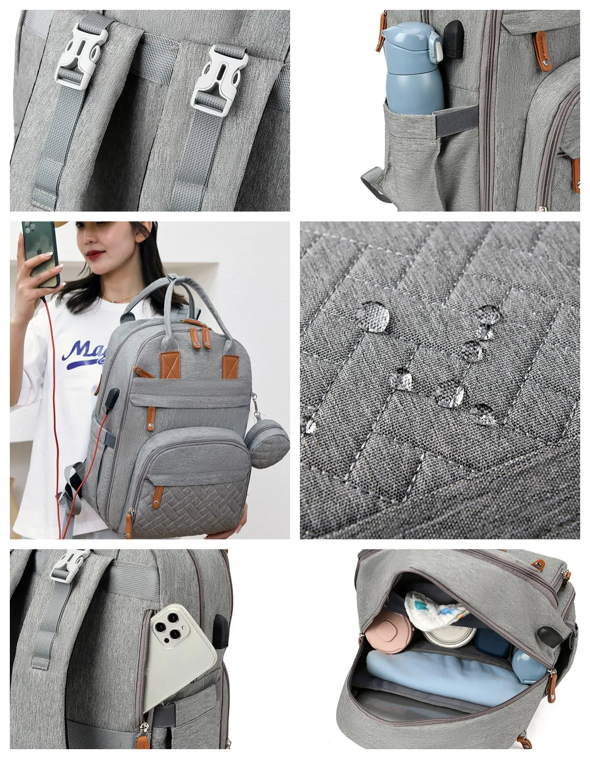 Sac à langer maternité bandoulière - Confort et élégance pour les parents