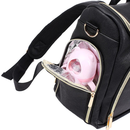 Sac à dos à langer en cuir PU, pratique et élégant
