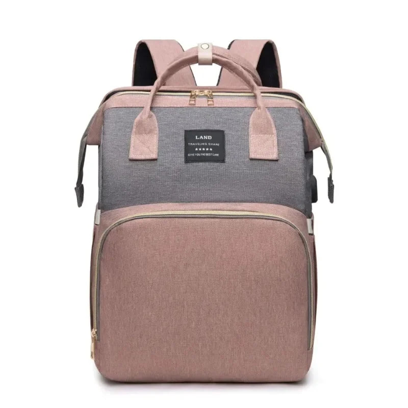 Sac à dos à langer pliable - Berceau nomade, grande capacité, design patchwork