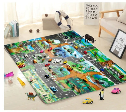 Tapis de Jeu Voiture pour Enfants - Circuit de Circulation, Imperméable, 100x130cm
