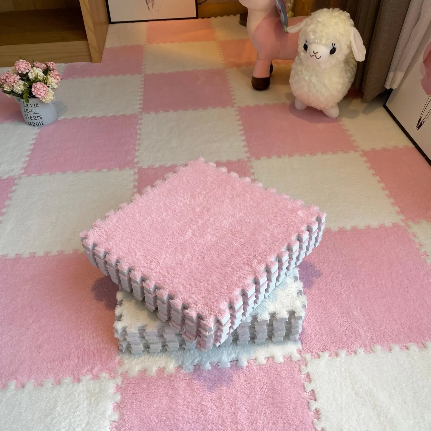 Tapis de sol bébé anti-choc - Dalles puzzle sécurisées et souples