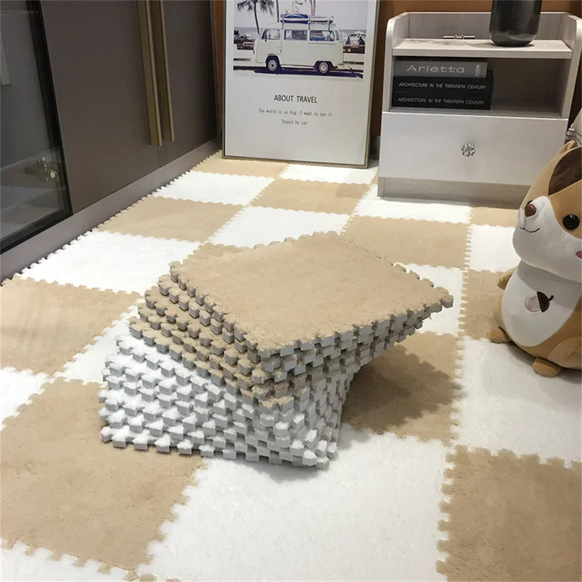 Tapis de sol bébé anti-choc - Dalles puzzle sécurisées et souples