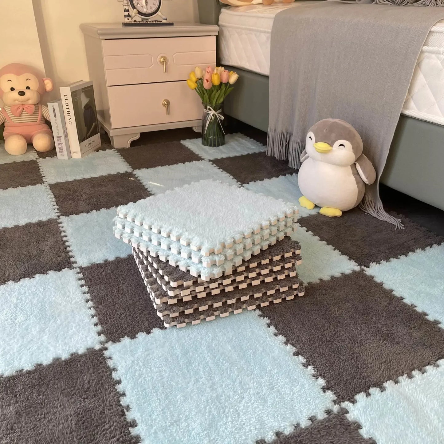 Tapis de Sol Bébé Rembourré - Confort et Sécurité pour Jeux d'Enfant