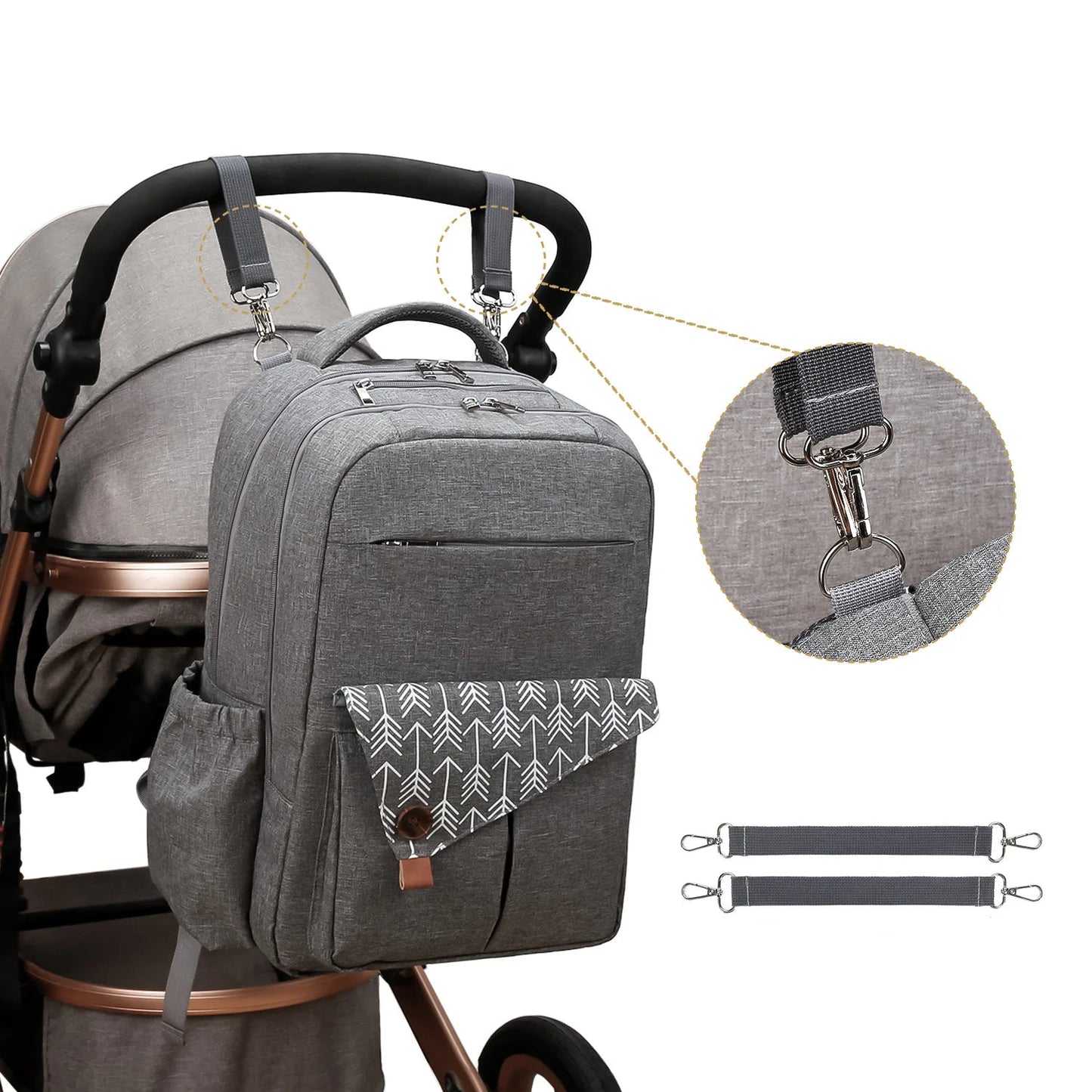Sac à dos à langer: Design hydrofuge, Confort voyage, Rangement facile
