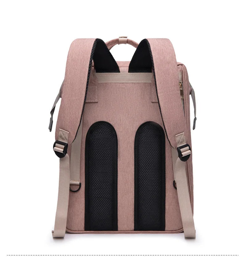 Sac à dos à langer pliable - Berceau nomade, grande capacité, design patchwork