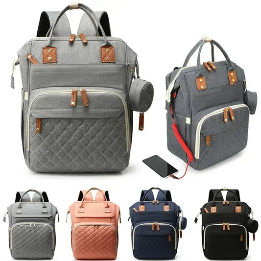 Sac à dos à langer multifonctionnel étanche avec ports USB - Accessoire pour parents