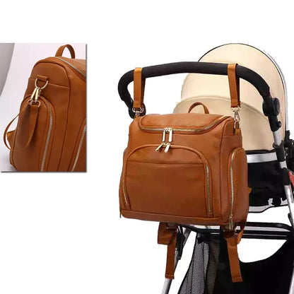 Sac à dos à langer en cuir PU, pratique et élégant