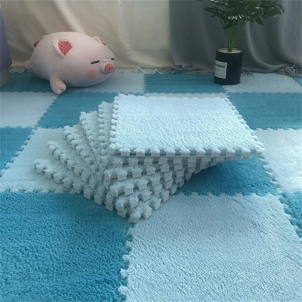 Tapis de sol bébé anti-choc - Dalles puzzle sécurisées et souples
