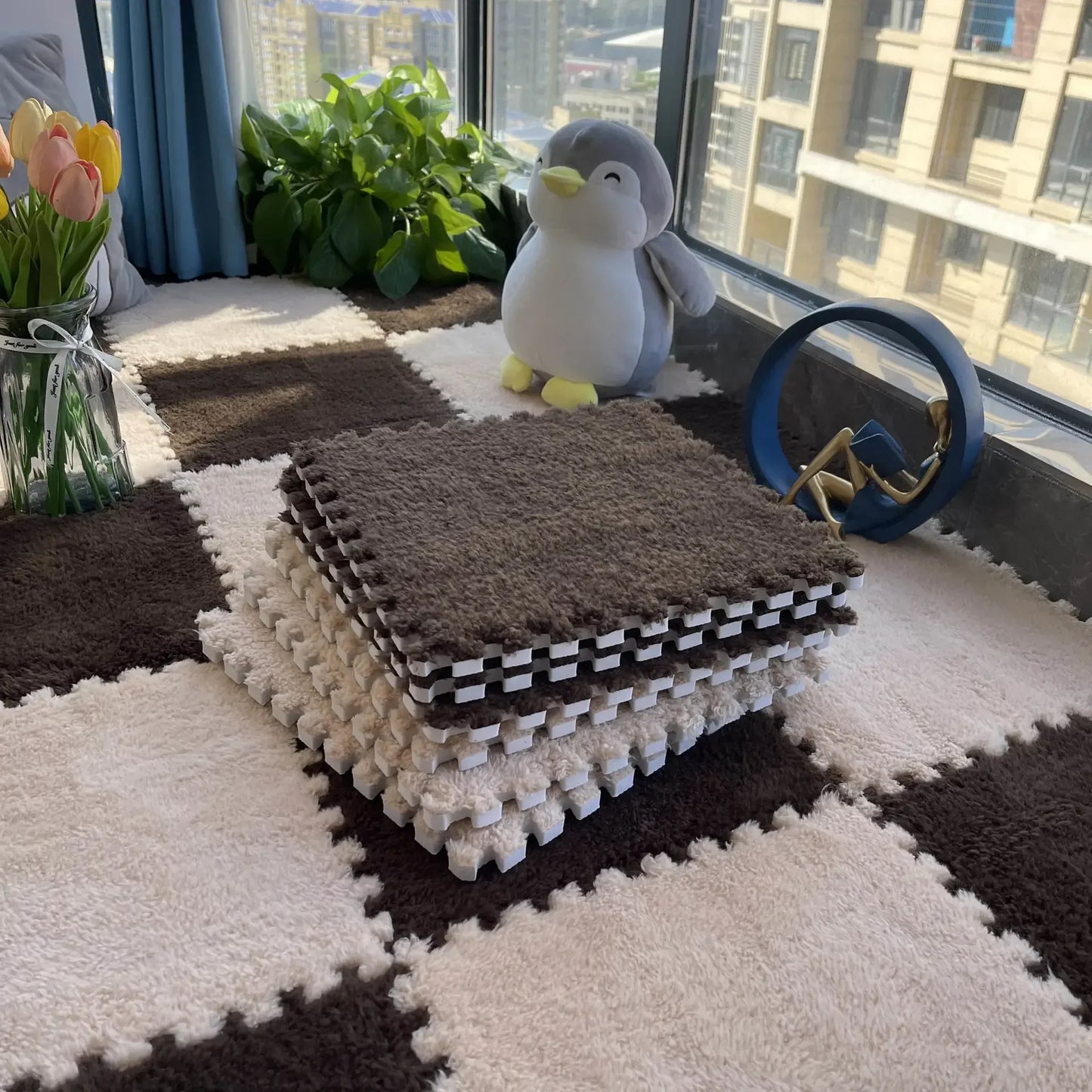 Tapis de Sol Bébé Rembourré - Confort et Sécurité pour Jeux d'Enfant